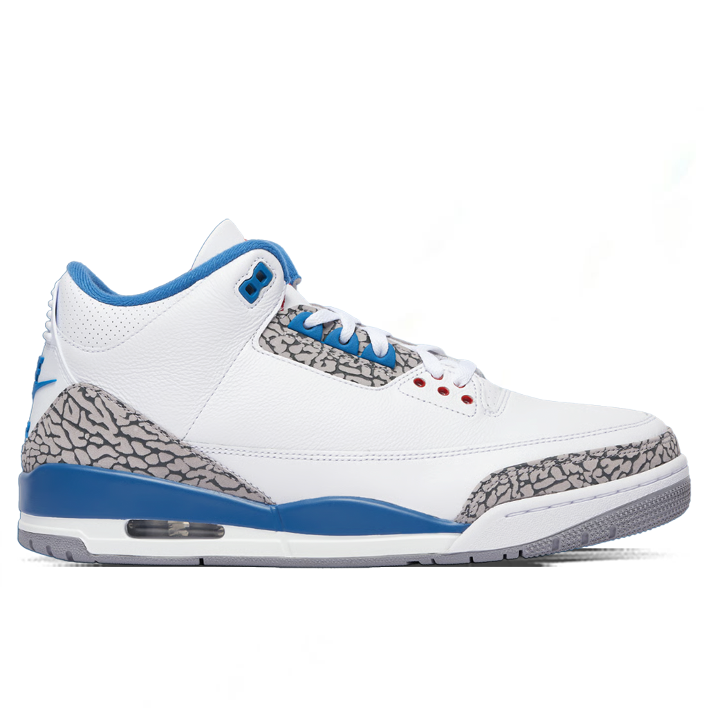 Air Jordan 3 Retro 'True Blue' - White/True Blue/Grey/Fire Red