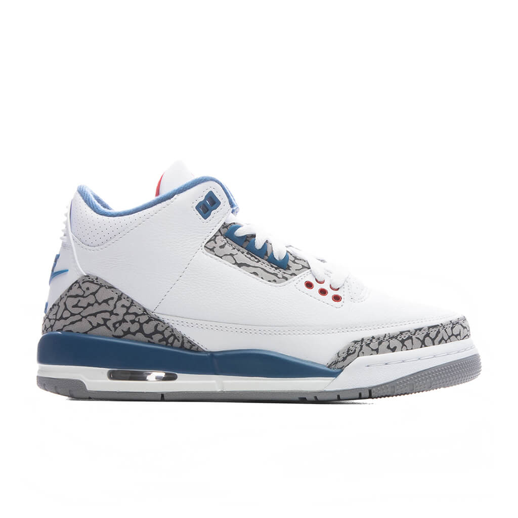 Air Jordan 3 Retro 'True Blue' (GS) - White/True Blue/Grey/Fire Red