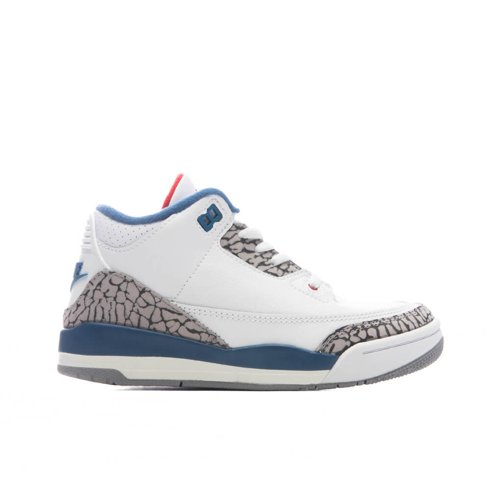 Jordan 3 Retro 'True Blue' (PS) - White/True Blue/Grey/Fire Red